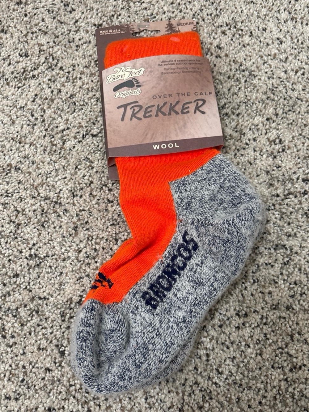 Trekker Wool Over-The-Calf Socks - Orange/Grey